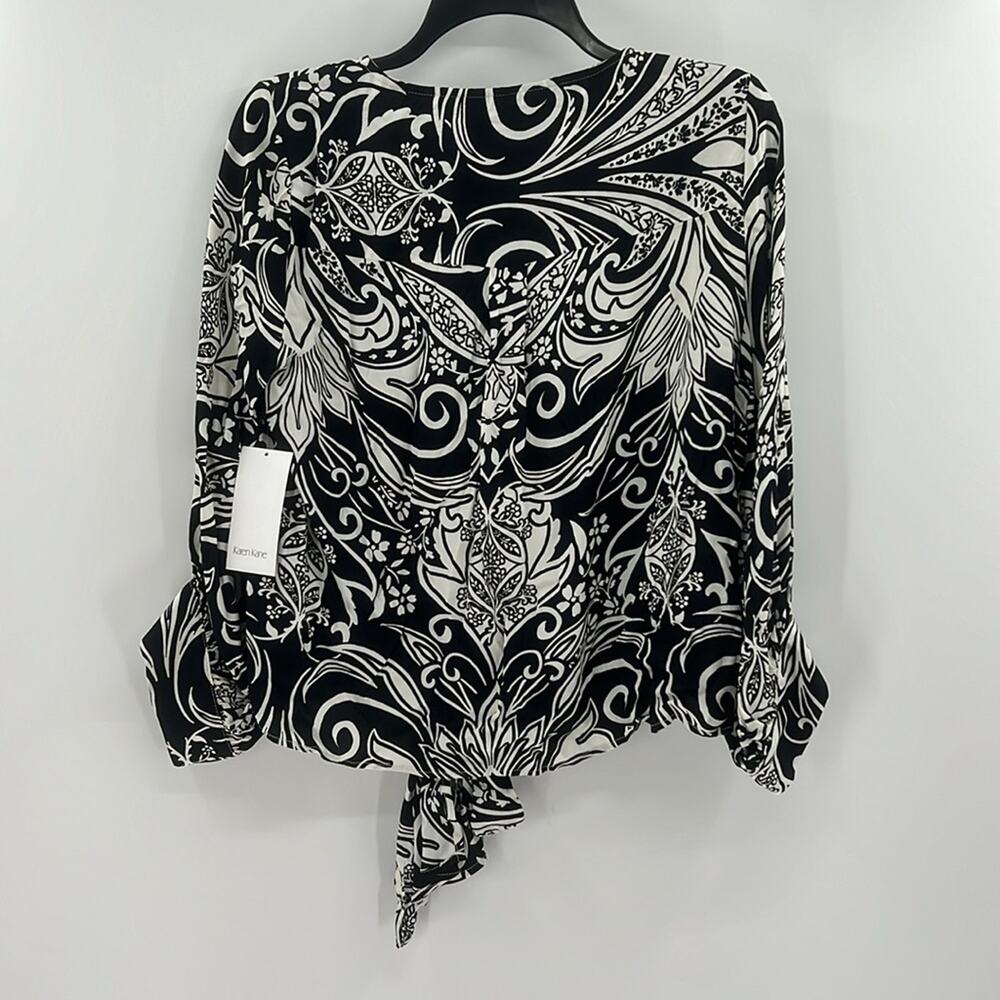 Karen Kane Women's Super Bloom Blouson Sleeve Top - Black/White - Small - NWT - Picture 9 of 9